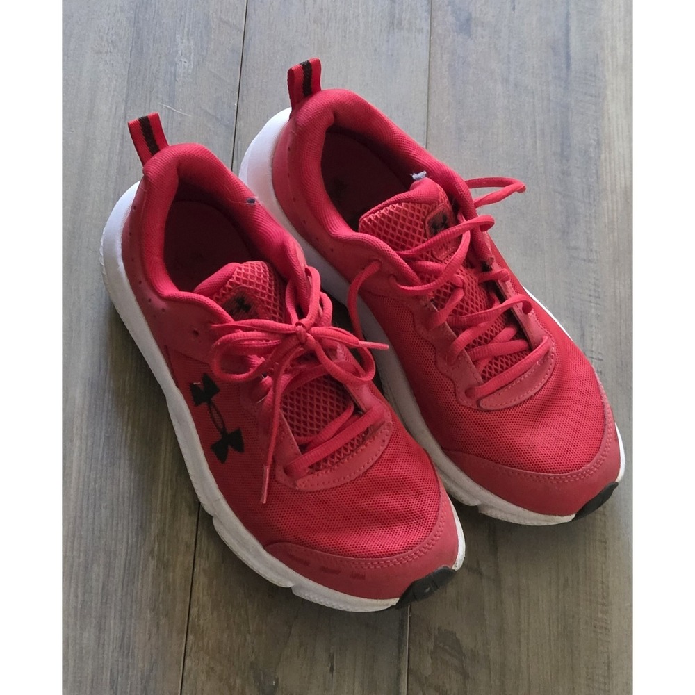 Under Armour Red Charged Assert Running Shoes Sz 7Y